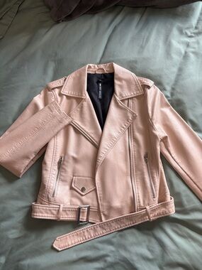 NWOT Vegan Leather Jacket - Blush Pink